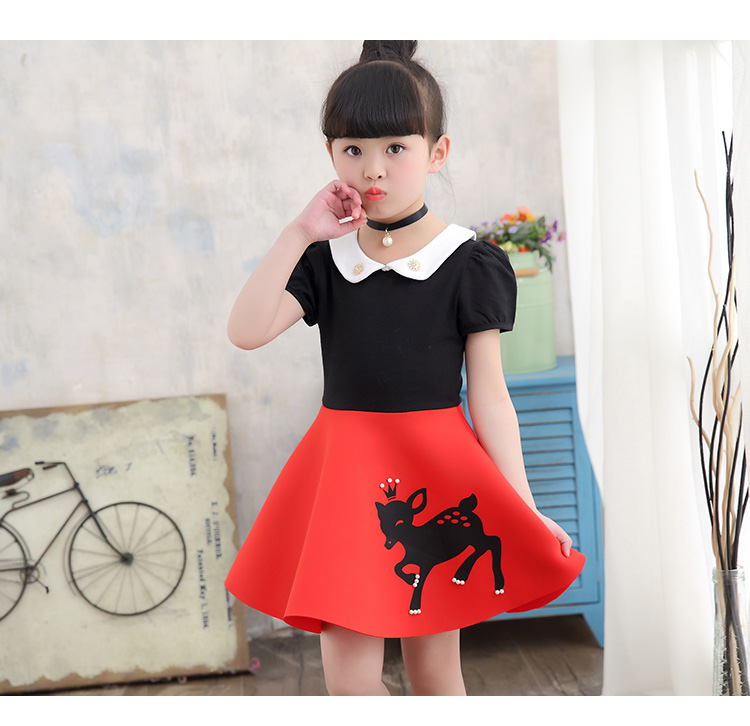 2018 mới mùa hè ăn mặc 4 Hàn Quốc phiên bản 5 cô gái 6 công chúa 7 trẻ em váy 8 ngắn tay áo 9 trẻ em 10 tuổi ăn mặc