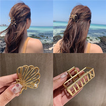 South Korea imported hair accessories frosted metal simple shell geometric triangle summer hair grab clip hairpin female