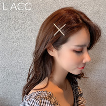 Simple full diamond cross hairpin South Korea Dongdaemun dream girl hair accessories broken hair bangs clip hairpin