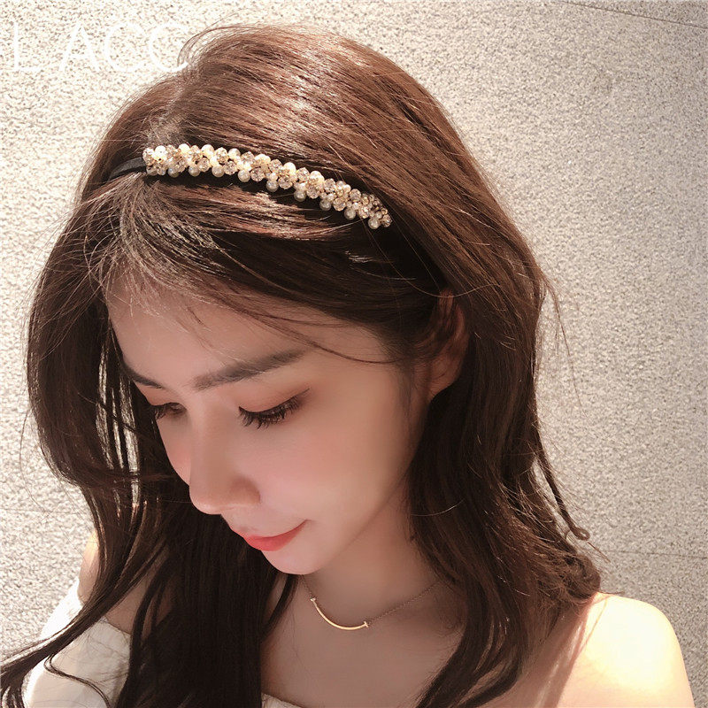 South Korea Dongdaemun cute girl crystal sweet pressure hair band card face temperament fashion hair band decoration