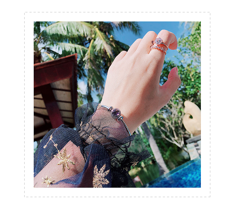 Thời trang hàn quốc mở đơn giản rắn xương vòng đeo tay nữ dương tim vòng tay glass beads Sen mật ong bracelet vòng đeo tay