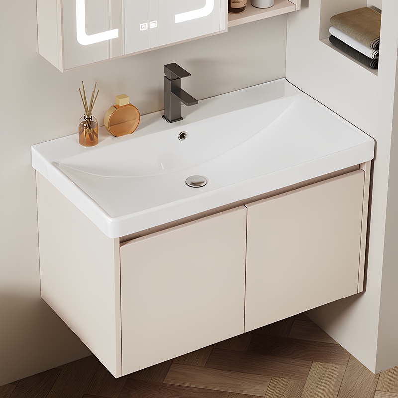 Honeycomb Aluminum Bathroom Cabinet Set with Deep Ceramic Integrated Washbasin for Small Bathrooms, Washbasin Sink, and Vanity Honeycomb Aluminum Bathroom Cabinet Set with Deep Ceramic Integrated Washbasin for Small Bathrooms, Washbasin Sink, and Vanity