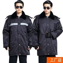 Security army coat Cotton coat Office security suit loose general lengthened with reflective strip Work clothes Quilted jacket Hotel