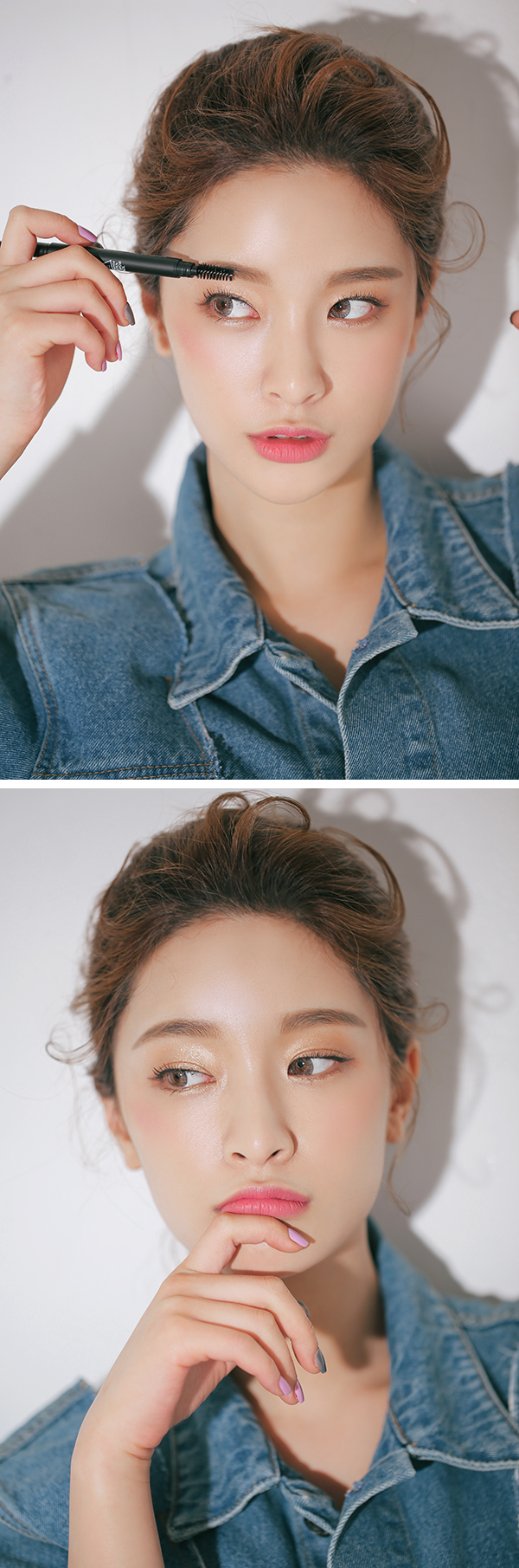 STYLENANDA Chính thức 3CE SHARPEN EDGE Hexagon Xoay Lông mày Bút chì tích hợp Bàn chải lông mày Bút chì - Bút chì lông mày / Bột / Stick kẻ chân mày