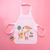 Children DIY graffiti apron handmade Kindergarten cartoon non-woven fabric blank Fill color Painting art material