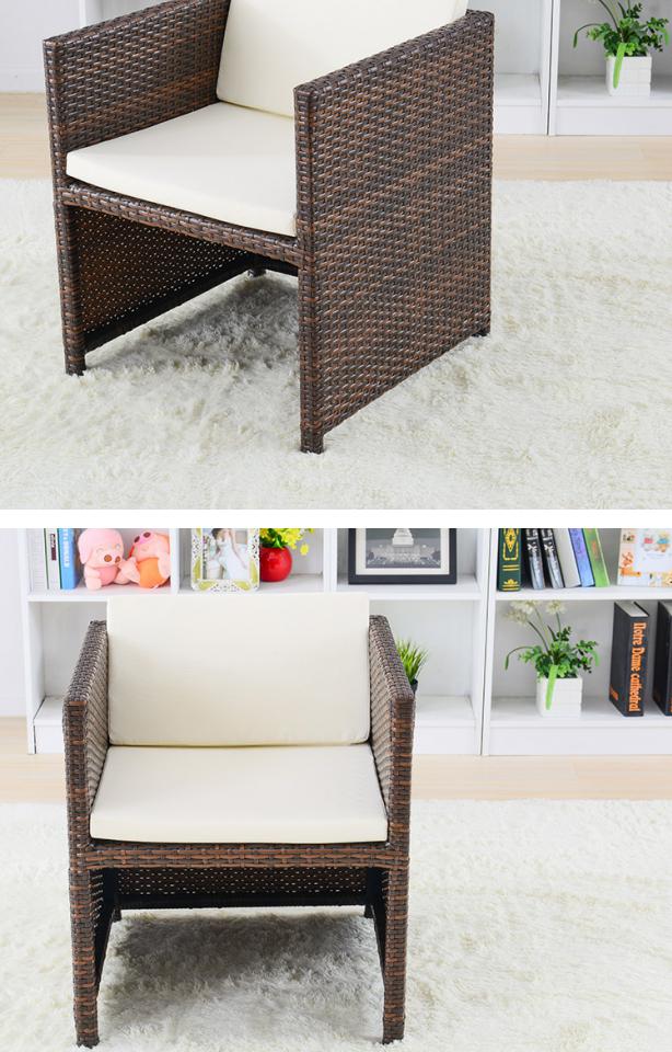 Red Code Wicker Ghế ngoài trời Cafe Ban công Biệt thự Kết hợp ngoài trời Bàn mây và Ghế Nội thất Mây Gửi Đệm - Đồ gỗ ngoài trời bàn ghế dã ngoại