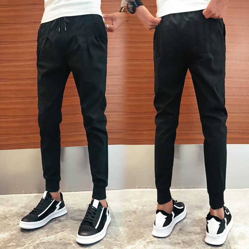 Thanh niên xã hội Slim plus quần nhung chân nam mùa thu đông thể thao thủy triều dày thun dụng cụ quần thường để giữ ấm quần âu nam