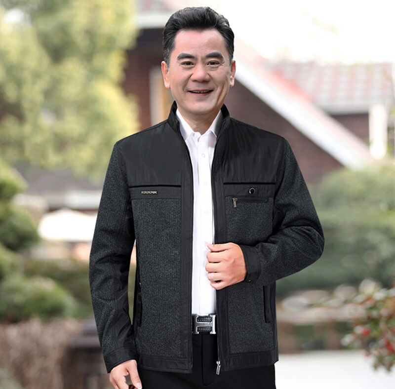 【中年夹克衫】春秋装男外套父亲装