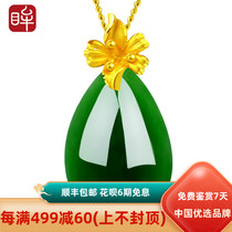 Impressionary Eye Impression Gold Foot Jade Jasper Flower Pendant Flower Blooming Rich Water Drop Pendant