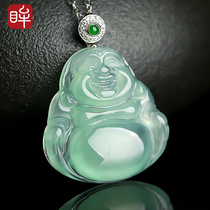 Impression Eyes 18K Gold Inlaid Emerald Buddha Male Pendant Gold Inlaid With Miri Buddha Girl With Jade Pendant