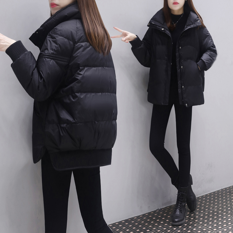 Down clothes woman short style fashion small sub 2021 Winter new Korean version large size Slim Thickened White Duck Suede Coat