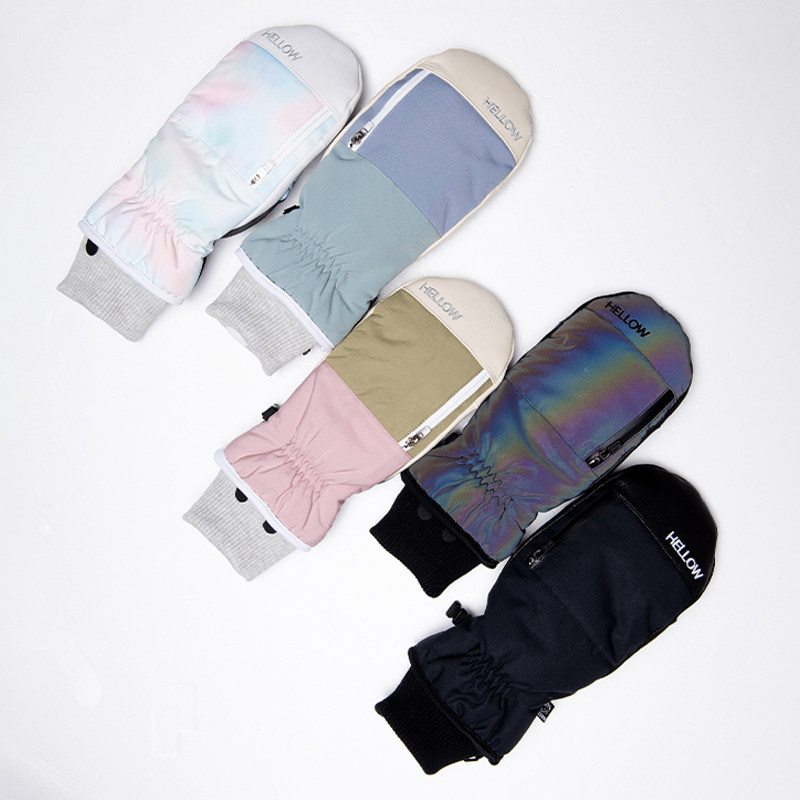 21-22 Winter models South Korean hellow veneer ski gloves for male and female waterproof and breathable warm HW05