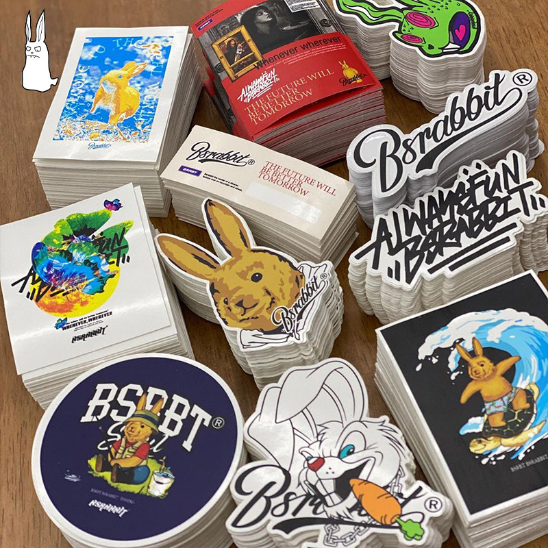 bsr limit workshop 21 new Korea bsrabbit skateboard snowboard surfboard sticker cute retro decoration