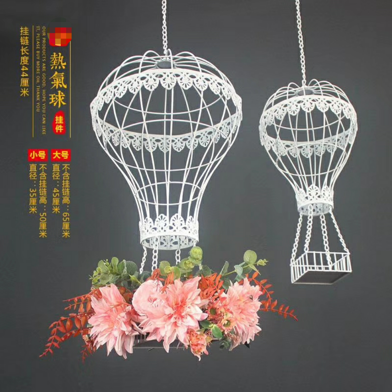 New Wedding Props Iron Art Hot Air Balloon Aerial Pendant Wedding Stage Decorated Suspended Ceiling Windows Photography