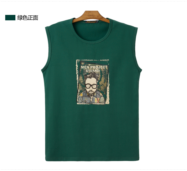 Hoa Mộc Lan nam lỏng vest nam mùa hè cotton XL không tay t-shirt nam thể thao vest vai rộng vest