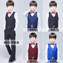 Yi Sixiu boys  performance dress vest suit Childrens flower girl suit Primary school piano performance suit three-piece suit