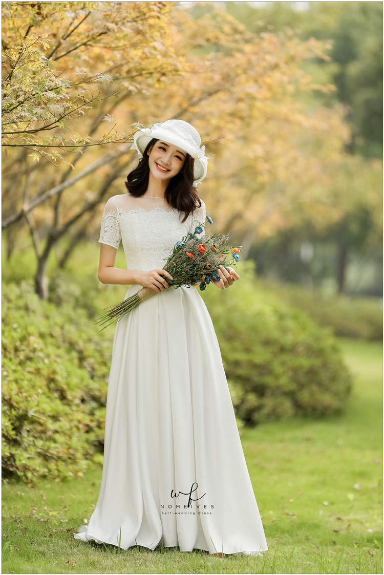 Nomeives original (Autumn Secret) retro forest travel photography light wedding dress Korean lace out of the wedding