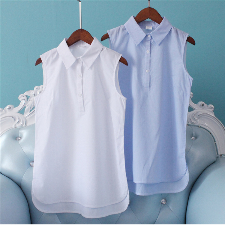 Spring and Autumn Tops for Layering, Base Layer Shirts, Artistic Women's Cotton Vests, Collared Large Size White Shirts, Base Shirts