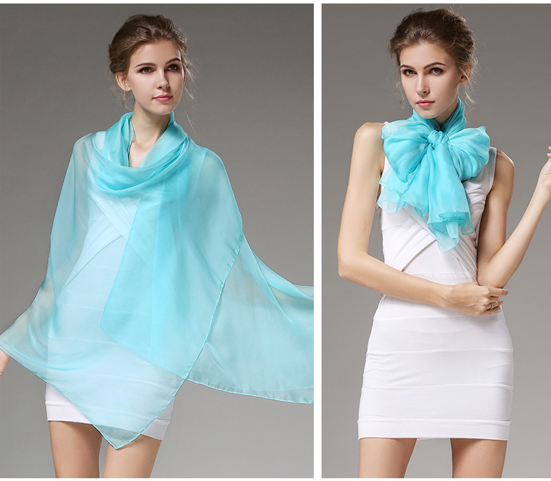 Women's Simple Style Solid Color Silk Silk Scarf Shawl display picture 47