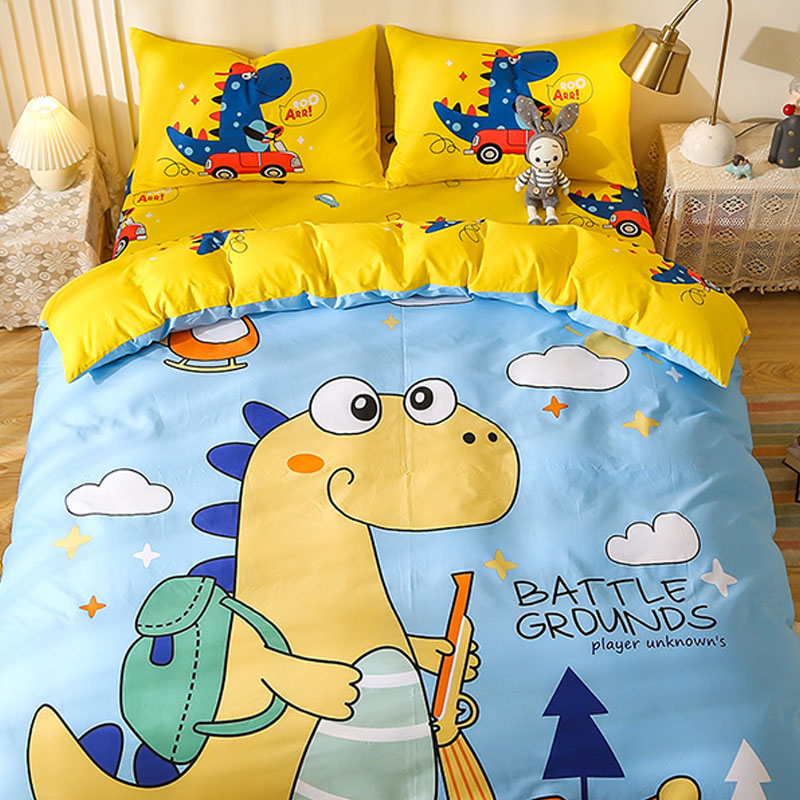 Student Dormitory Three Sets Summer Cartoon Boy Bed Four Pieces Of Full Cotton 100 Pure Cotton Sheet Children Quilt Cover