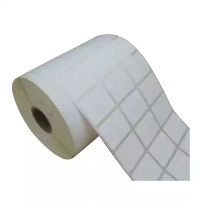 32*19mm three rows of coated paper carton small label adhesive barcode self-adhesive with glue with ribbon for printing