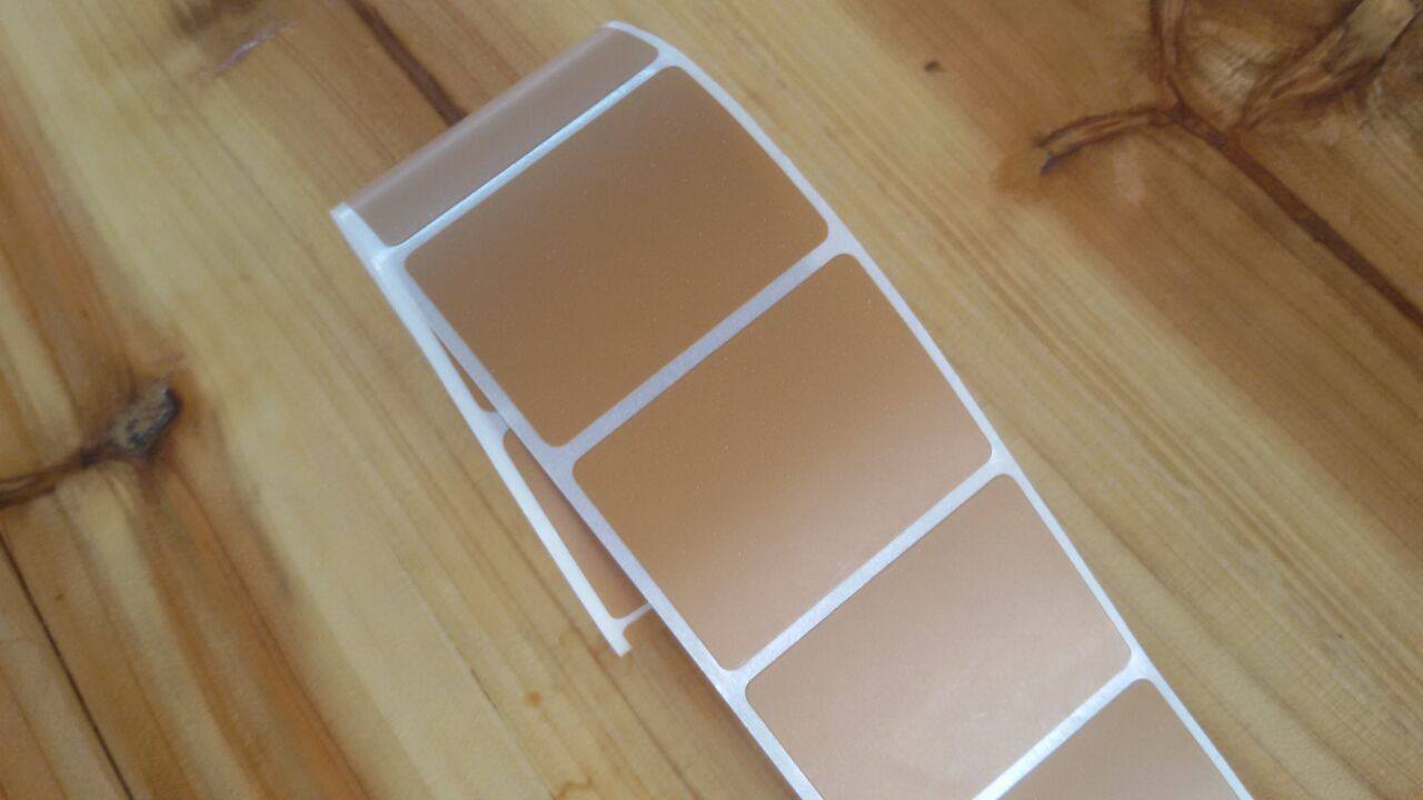 40 * 20 cow leather color brown coffee color carton color hot sensitive paper adhesive barcode label adhesive paper