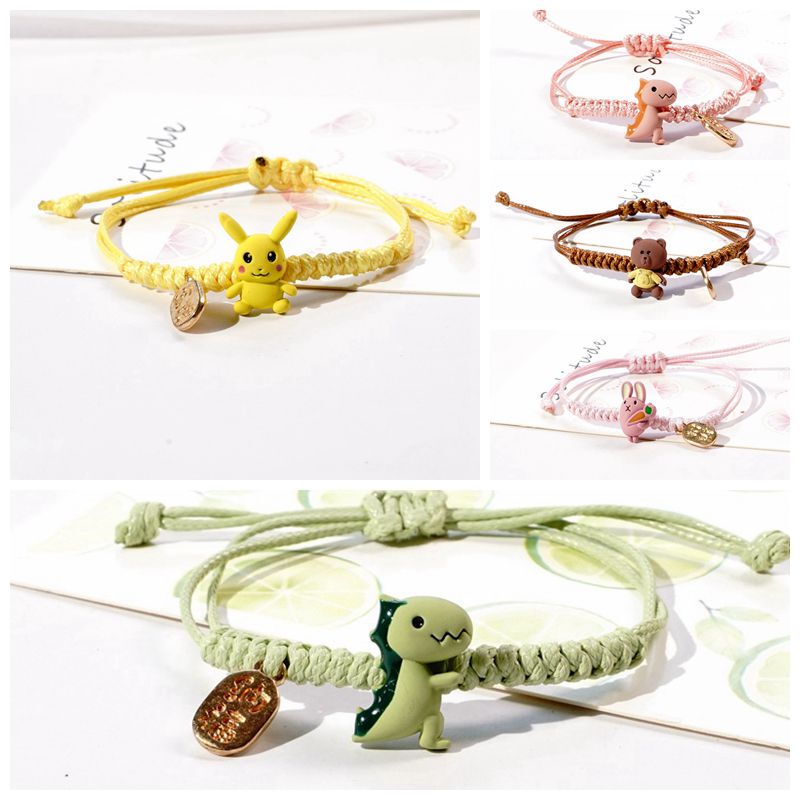Hand-Woven Cute Friendship Bracelets for Female Students, Cartoon Style, for Two or Three People, ins Korean Version, Internet Celebrity Style, Small Gift for Sisters Hand-Woven Cute Friendship Bracelets for Female Students, Cartoon Style, for Two or Three People, ins Korean Version, Internet Celebrity Style, Small Gift for Sisters