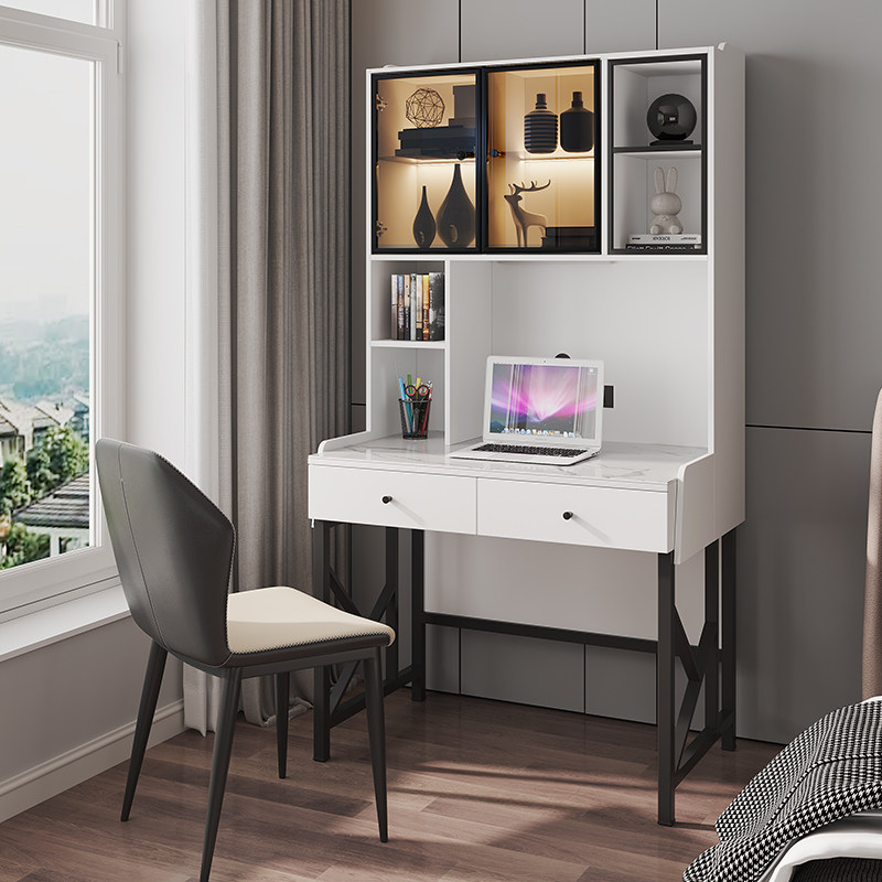 Light Extravagant Desk Desk Small Family Home Computer Study Table Rock Board Bedroom Bookcase Bookcase Bookcase Portfolio Integrated