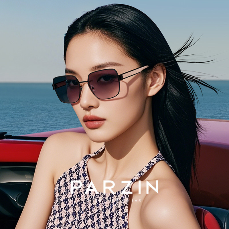 帕森彩色素颜出行太阳镜女 时尚防晒大框显脸小妆感墨镜 91688