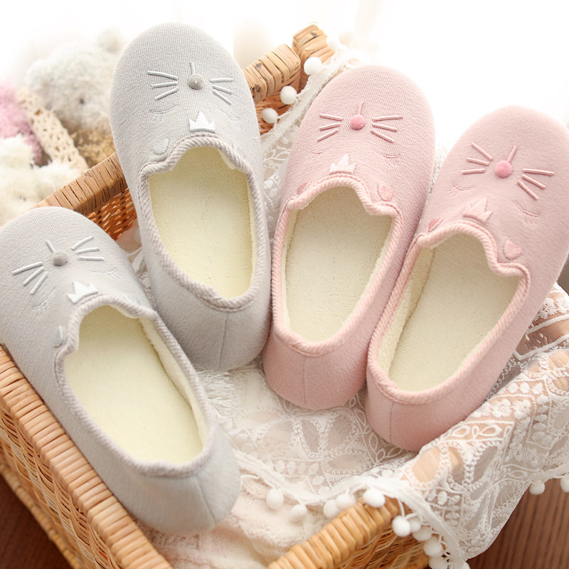 Spring and autumn bag with cute maternity slippers confinement shoes postpartum pregnant women shoes plus velvet non-slip indoor soft-soled home shoes