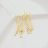 Медная иголка ручной работы, аксессуар, бусины, серьги из жемчуга, китайская шпилька, аксессуары, 18 карат, золотой цвет