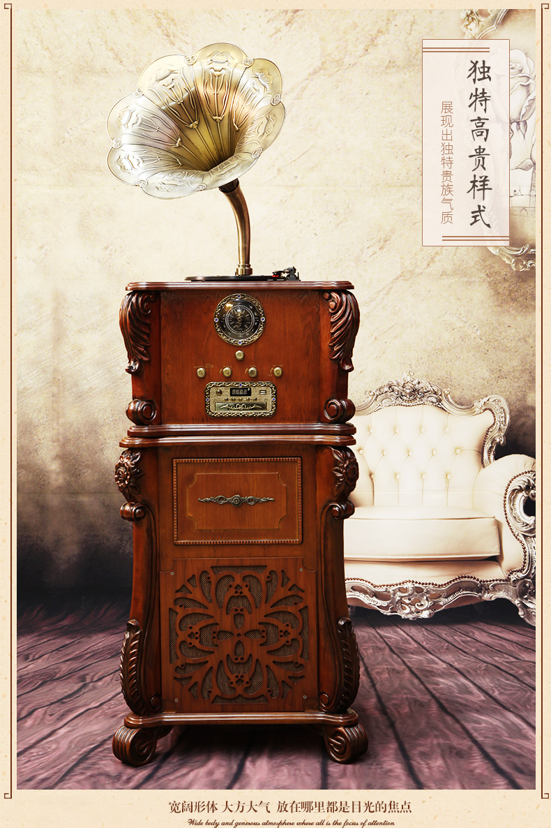 máy phát nhạc đĩa Ming 伶 201 ghi âm kiểu cũ máy ghi âm retro vinyl lớn sừng âm thanh phòng khách nhà châu Âu 	đầu đĩa than liên xô