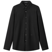 (Same style in the mall) PEACEBIRD Mens Shirt 24 Autumn New Black Slim Shirt Trendy B1CAE3X
