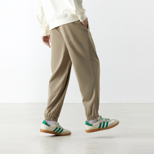 PEACEBIRD Men's Khaki Pants Men's 2023 Autumn New Trendy Drawstring Foot Tapered Casual Pants Men