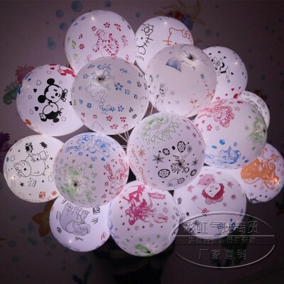12 Inch Luminous Luminous Printing Round Latex Balloon Lover Romantic Confession Marriage Decoration Balloon