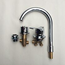 Massage bathtub faucet accessories Split hot and cold four-piece set Cylinder-side faucet mixing switch conversion valve