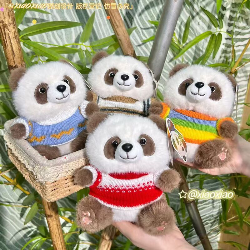 Sweater Panda Scented Palm-Sized Plush Toy Raccoon Doll Stuffed Animal Angel Doll Small