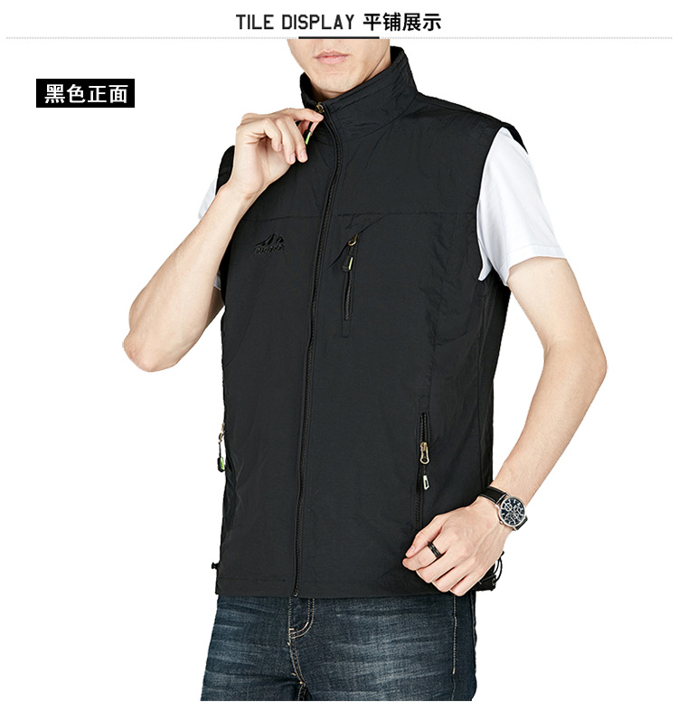 Nam giới chụp ảnh vest cá trung niên lỏng lẻo kích thước lớn ngoài trời bộ nhiều túi vest vest vest tùy chỉnh - Dệt kim Vest cardigan nam 