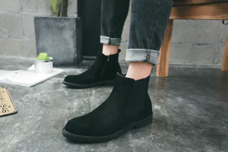 Mùa đông nhọn Martin ủng nam dây kéo nam xu hướng gió Anh thanh niên khởi động giày da tăng giày cao giầy anta