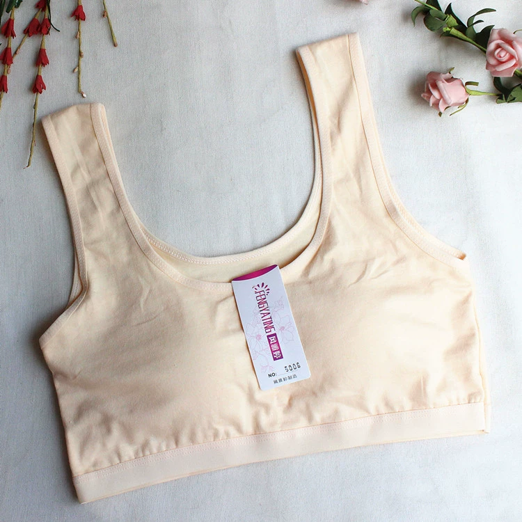 Học sinh trung học, nữ sinh, áo vest thể thao bằng vải cotton, thời kỳ phát triển, đồ lót XL, áo lót trẻ em ống rộng
