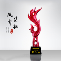 Creative High-end Glazed Trophy Custom Company Annual Meeting Excellent Employees Awards Crystal Resin Atmosphere Commemorative