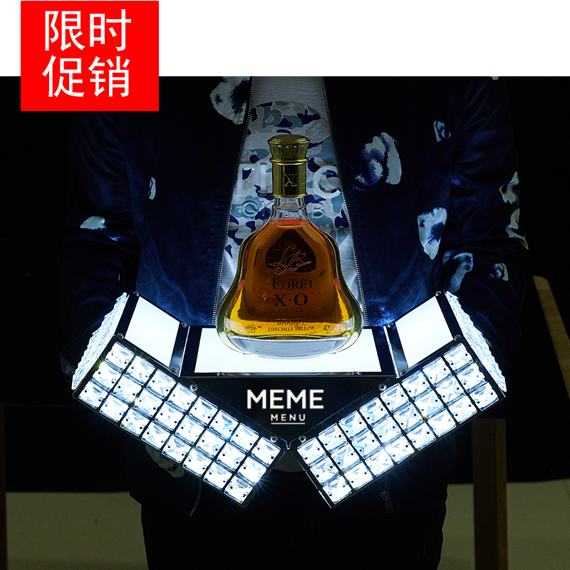 Bar LED charging laser wine holder KTV crystal luminous wine holder creative wine transfer stainless steel XO wine holder