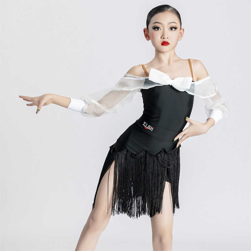 Toddler Latin Dancing Performance Training Women Professional Stream Susdance Dress Network Red Girl's New Performance Practice Suit Suit