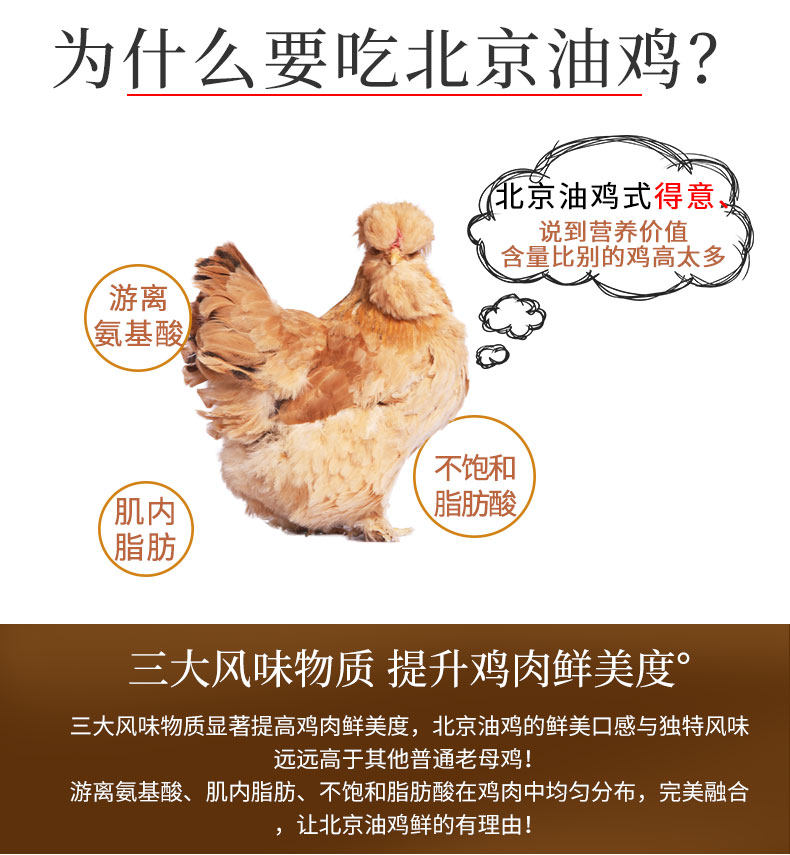 首农旗下 百年栗园 500天鸡龄 北京油鸡老母鸡 600g*2只 图3