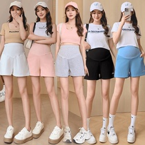 Pregnant womens new summer style 2024 fashionable slim shorts for outer wear casual loose sports wide-leg five-quarter pants maternity pants