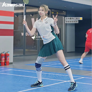 Kawasaki Badminton Uniform Men's and Women's T-Shirt Short-Sleeved Lapel Retro Preppy Style Polo Shirt Spring and Summer Team Uniform