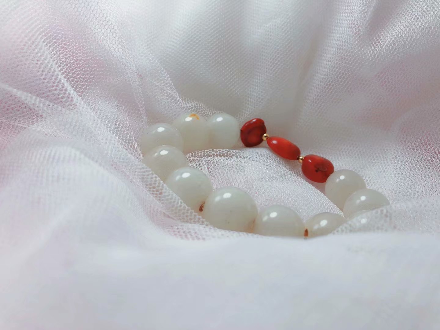 Soul fragrance original literature and art Old glass hand-made custom hand Kushiro hand string hand chain Princess smile