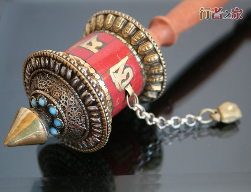 The House of the Pacers Home Nation Nepal Handmade by hand-hand-in-cylinder Concealed Pure Copper Transits Wheel Six-Character Mantra