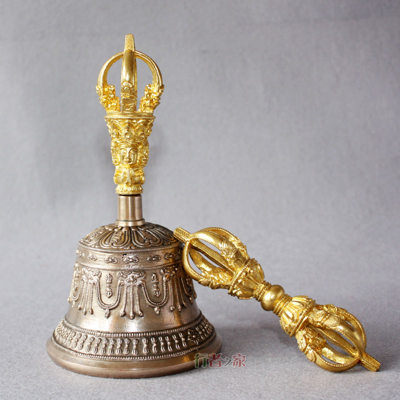 L11 08 Nepal gold gold hand - made gold - hand gold - ringbell pestled with the Tibetan National Musical Instrument five shares of Fa Sungfa pestle