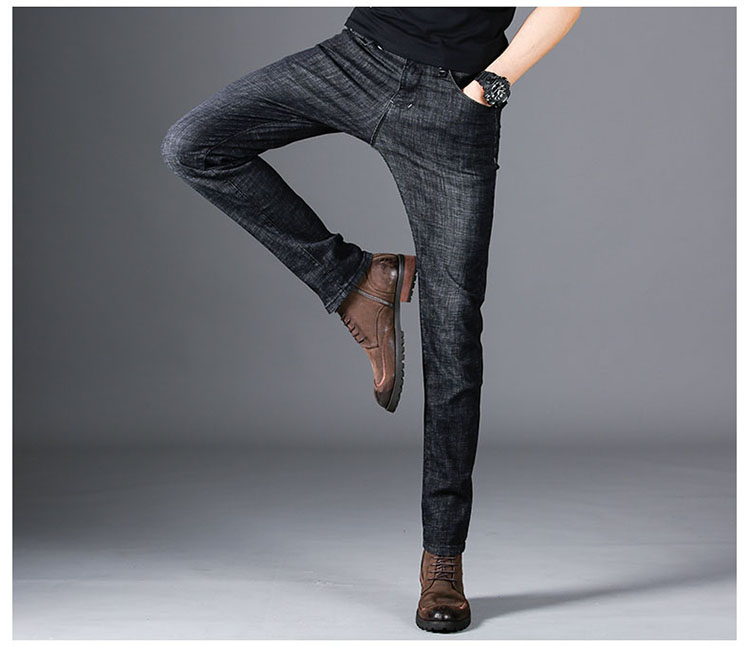Trẻ em ngốc nghếch 2019 thu đông nam xu hướng quần jean nam đen chân mỏng quần dài quần nam - Quần jean quần thể thao nam